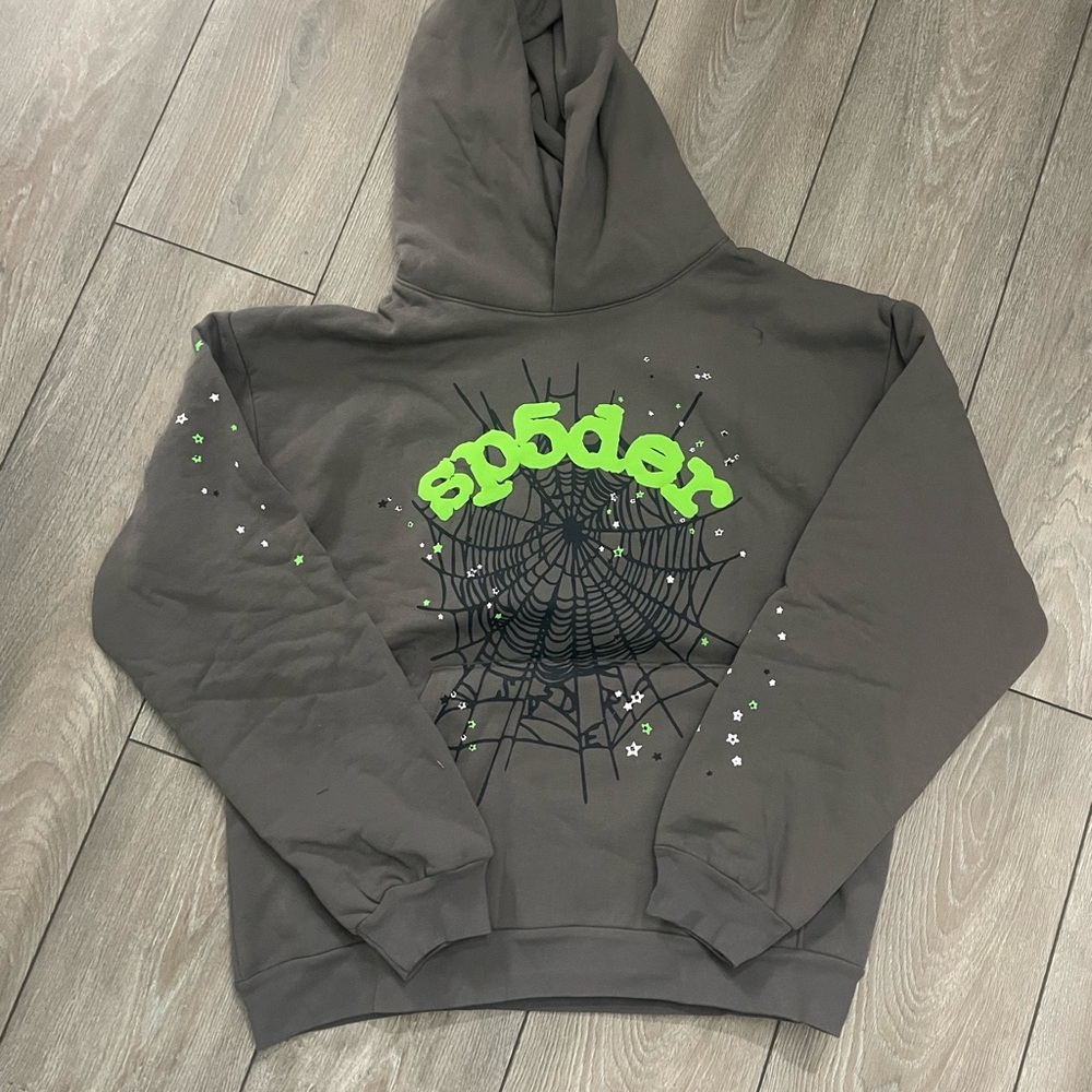 Gray Hoodie with Spider Graphic